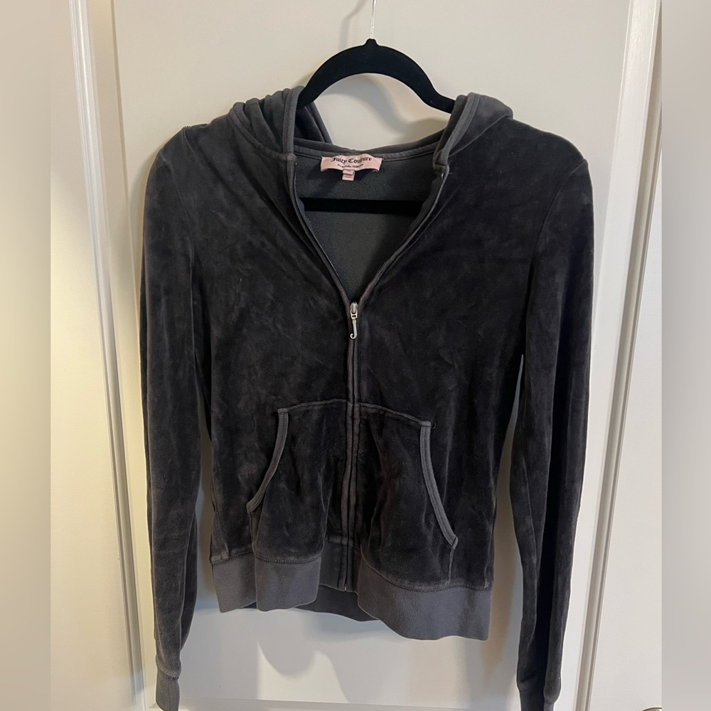 Vintage Juicy Couture Gray Hoodie with Pink Crown - Picture 2 of 4